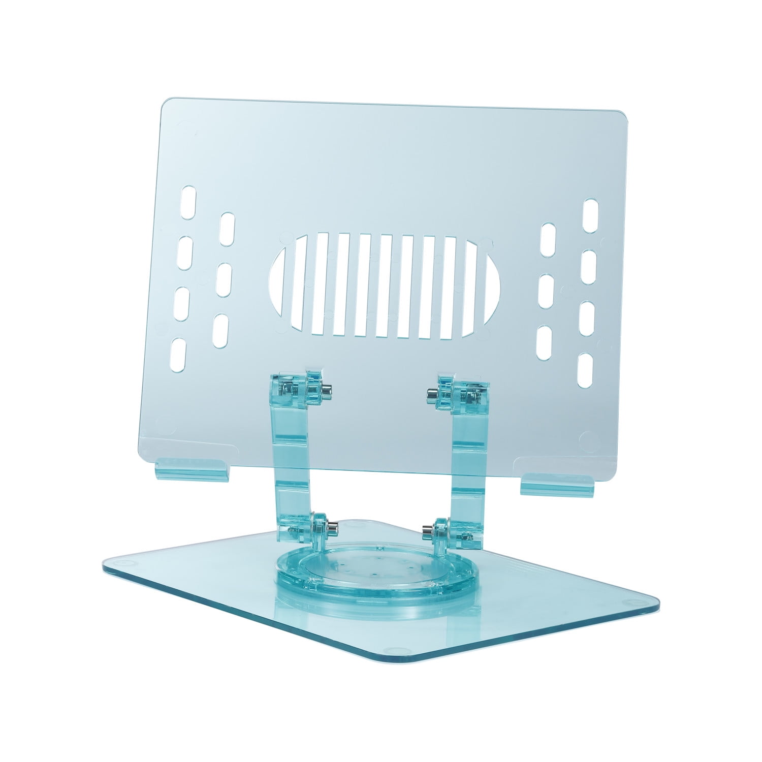 Incipio Translucent Adjustable Laptop Stand for Desk, Foldable, Portable Computer/Tablet Stand 360° Rotating-Turquoise