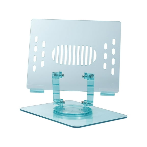 Incipio Translucent Adjustable Laptop Stand for Desk, Foldable, Portable Computer/Tablet Stand 360° Rotating-Turquoise