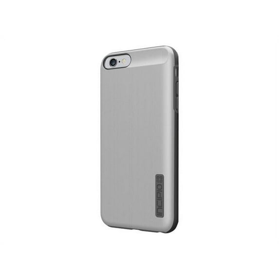 Incipio DualPro SHINE Dual Layer Protection with Brushed Aluminum Finish - Back cover for cell phone - TPE, ABS polycarbonate - gray, silver