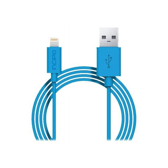 Incipio Lightning Charge/Sync Cable - Lightning/USB - 3.28 ft - 1 x Type A Male USB - 1 x Lightning Male Proprietary Connector - Cyan