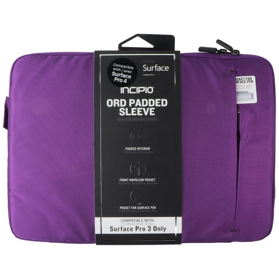 Incipio ORD Padded Sleeve Case for Microsoft Surface Pro 4 / Pro 3 - Purple