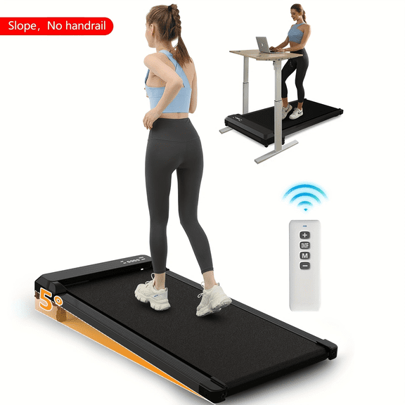 Incline Foldable Treadmill, Walking Pad Treadmill with Incline, 300 lbs Portable Treadmills with Handles for Home Office Use, Under Desk Compact Walking Pad