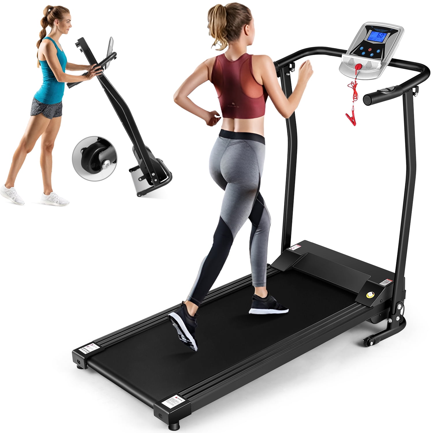 Incline Treadmill Folding Electric Motorized Treadmill Max 6MPH Fitness ...