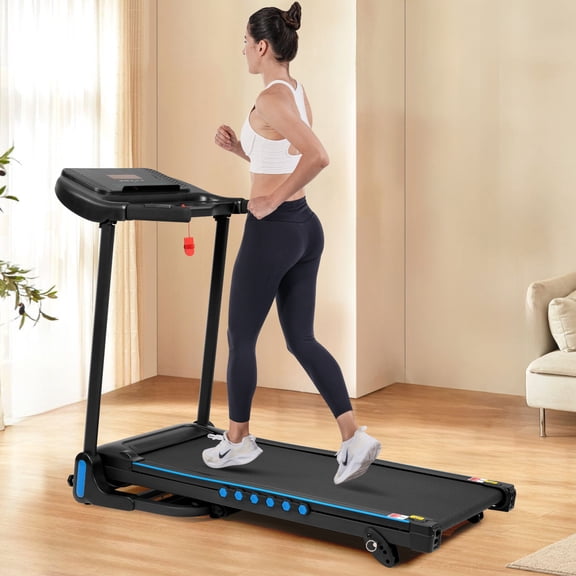 Incline Treadmill for Running & Walking, 3.0 HP Treadmills For Home 350 lbs Weight Capacity Hydraulic System Auto-Folding Treadmill with Type C & USB Charge For Android, 10MPH, Bluetooth Speaker