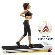 Incline Walking Pad Under Desk Treadmill Portable Jogging Machine with Remote 265LBS 2.25HP, White