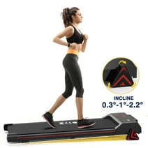 Incline Walking Pad Under Desk Treadmill Portable with Remote 265LBS 2.25HP Workout Fitness, Black