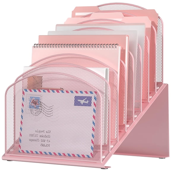 Inclined Desk File Organizer 8-section Upright Standing Sorter For Office Classroom Desktop Organization