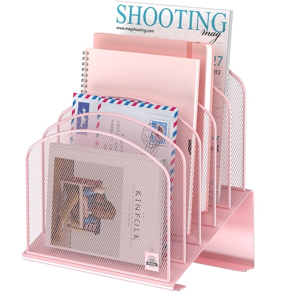 Inclined Desk File Organizer Vertical Folder Holder Stand Metal Rack Sorter For Office Classroom Desktop Organization