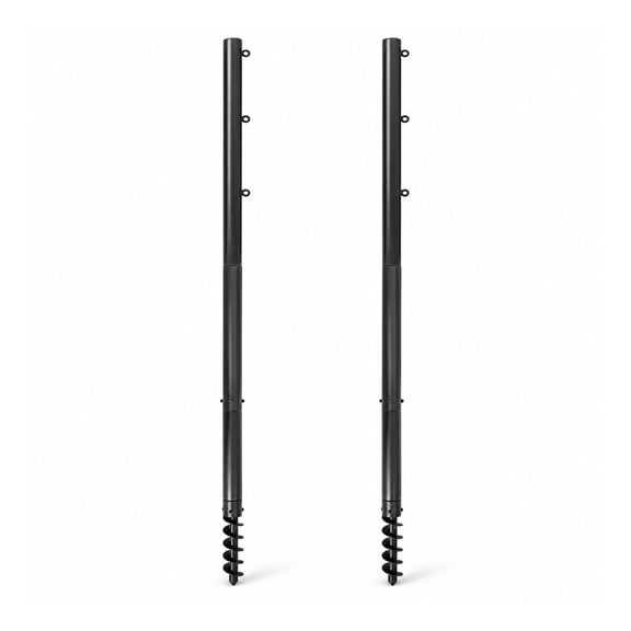 Includes 2 Sturdy 10 ft Shade Sail Support Poles, 2.28-Inch Diameter Steel Posts with 3 Adjustable Height D-Rings for Outdoor Sun Shade, Garden, Yard & Backyard