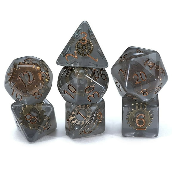 Inclusion Dice: Steampunk Dice Set, 7 Pieces