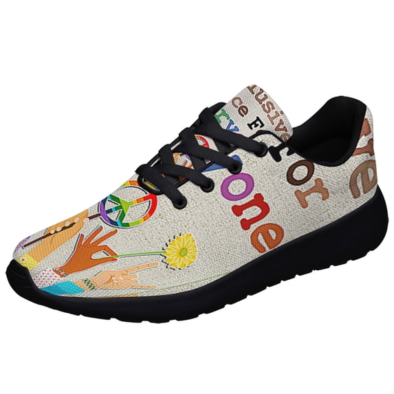 Inclusion Hippie Support LGBT Inclusive Space For Everyone Shoes Sneakers Black Size 12