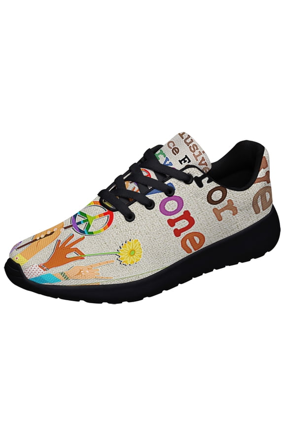 Inclusion Hippie Support LGBT Inclusive Space For Everyone Shoes Sneakers Black Size 8