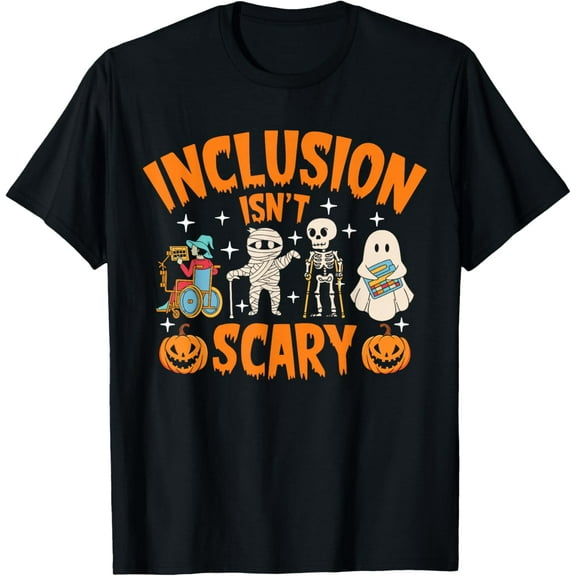 Inclusion Isn't Scary Character Halloween Awareness Pumkin Gifts For Halloween T-shirt