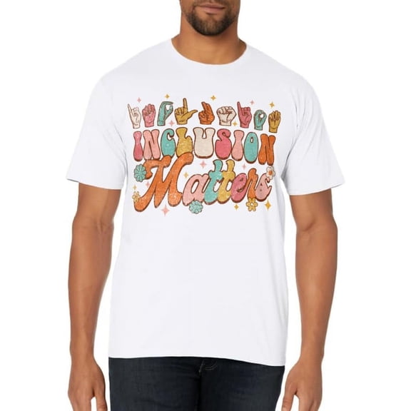 Inclusion Matters Groovy American Sign Language ASL Teacher T-Shirt