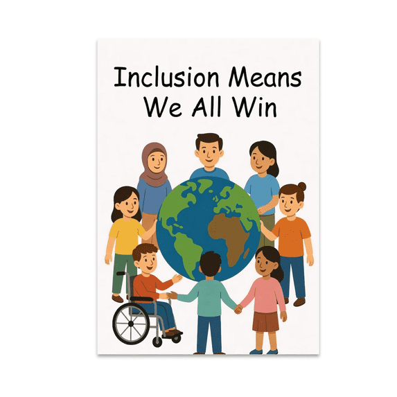 Inclusion Means We All Win - Inclusive Education Advocate - 13x19 Poster Print