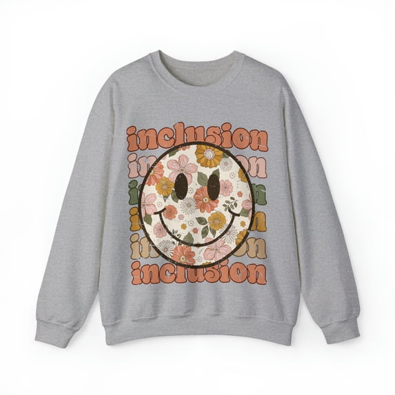 Inclusion Teacher Sweatshirt Vintage Special Ed Para Support Staff Shirt Grey 2XL
