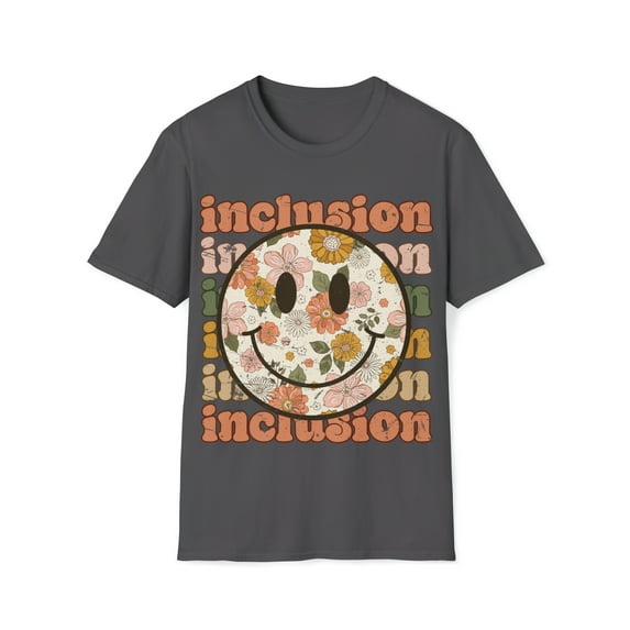 Inclusion Teacher T-Shirt Retro Special Education Paraprofessional Tee Charcoal 2XL