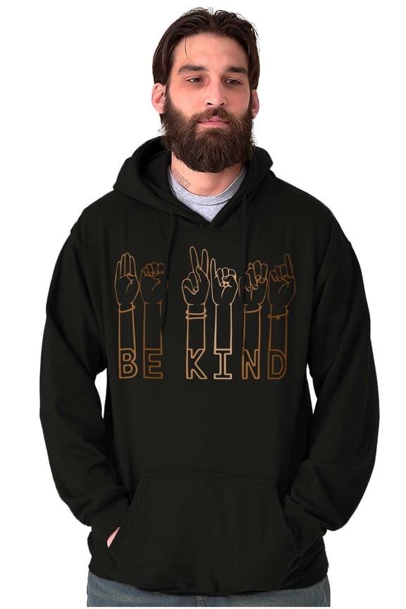 Inclusive Be Kind Sign Language Hoodie Sweatshirt Women Men Brisco Brands S