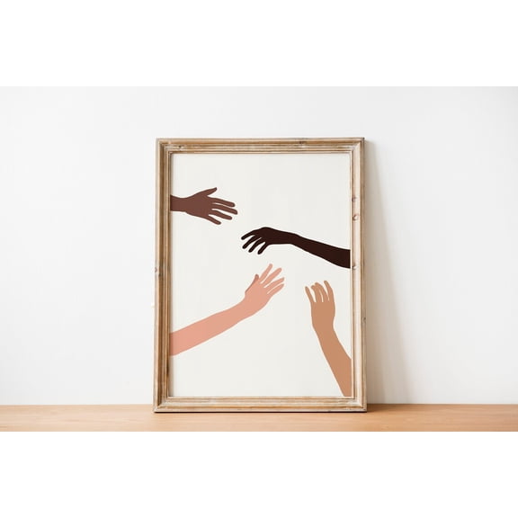 Inclusive Classroom Posters, All Skin Colors Posters, Trendy Poster, United Hands Joined Poster Wall Artable Home Decor, 24x36 UNFRAMED