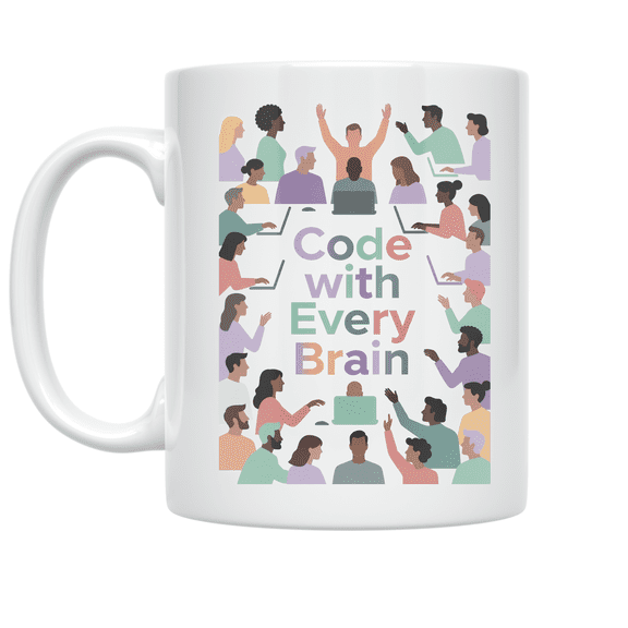 Inclusive Coding Designs - Neurodiverse Coders - 11 oz Ceramic Coffee Mug
