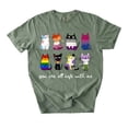 thumbnail image 1 of Inclusive Pride T-Shirt, You Are All Safe With Me Cat Graphic Tee, LGBTQ Ally Multi Flag Queer Apparel Gift, 1 of 3