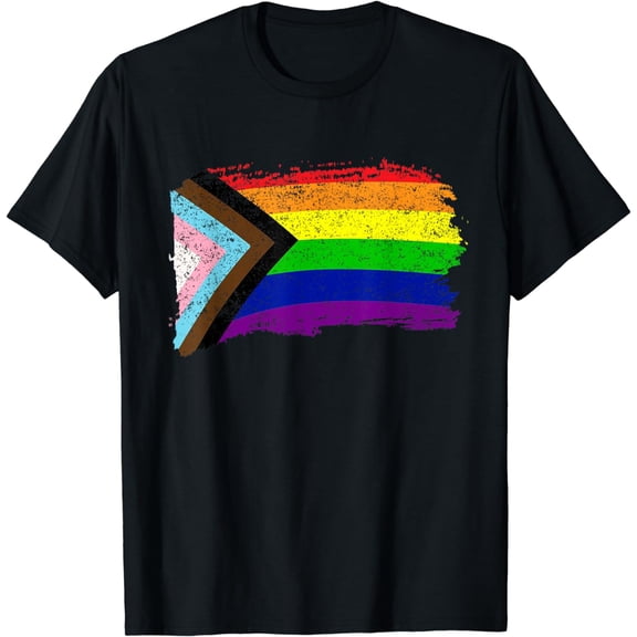 Inclusive Progress Pride Flag Gay Pride LGBTQ Rainbow Flag T-Shirt mens t shirt，black，women，funny，misfits，men，journey
