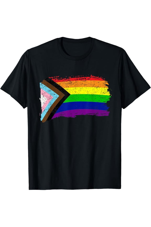 Inclusive Progress Pride Flag Gay Pride LGBTQ Rainbow Flag T-Shirt mens t shirt,black,women,funny,misfits,men,journey