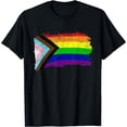 thumbnail image 1 of Inclusive Progress Pride Flag Gay Pride LGBTQ Rainbow Flag T-Shirt, 1 of 4