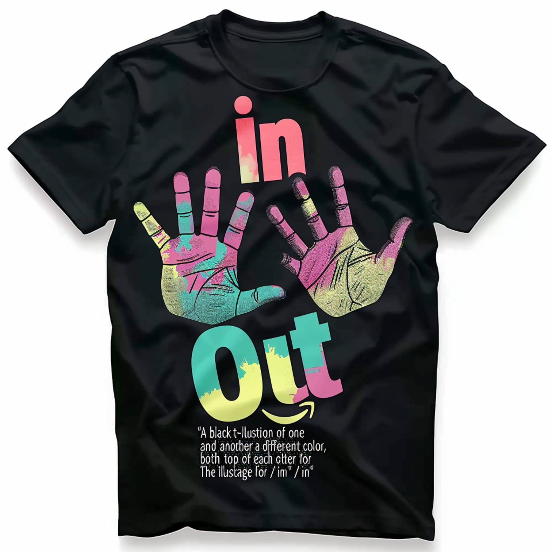 Inclusive Sign Language Black TShirt: Featuring 'In' and 'Out' hand ...