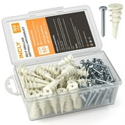 Incly 8 Drywall Anchors Kit Self Drilling, 50 Plastic Dry Wall Anchors, 50 Philips Screws Assortment