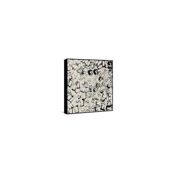 Incoherent Projection II' Floater Framed Painting Print on Canvas - Multi-color