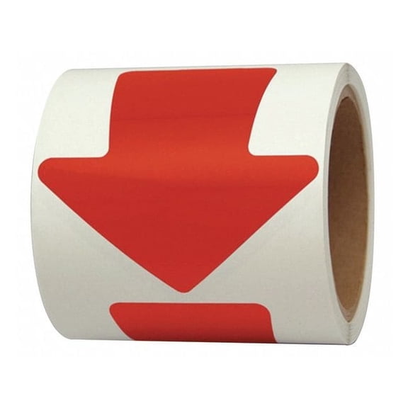 Incom Floor Tape,Red,4 inx4 in,Arrow,PK100 VA400R