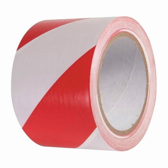 Hazard Warning Conformable Tape Vinyl Red/White, 3" W x 54 ft. L, 5.5 mil Thick VHT311