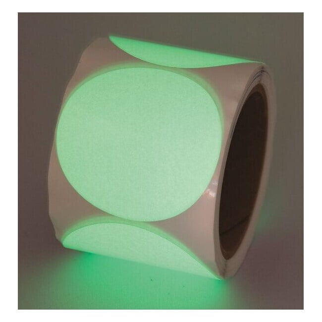 Incom Circle Glow-in-the-Dark Tape Vinyl White, 3" W x 16 mil Thick GTCL30