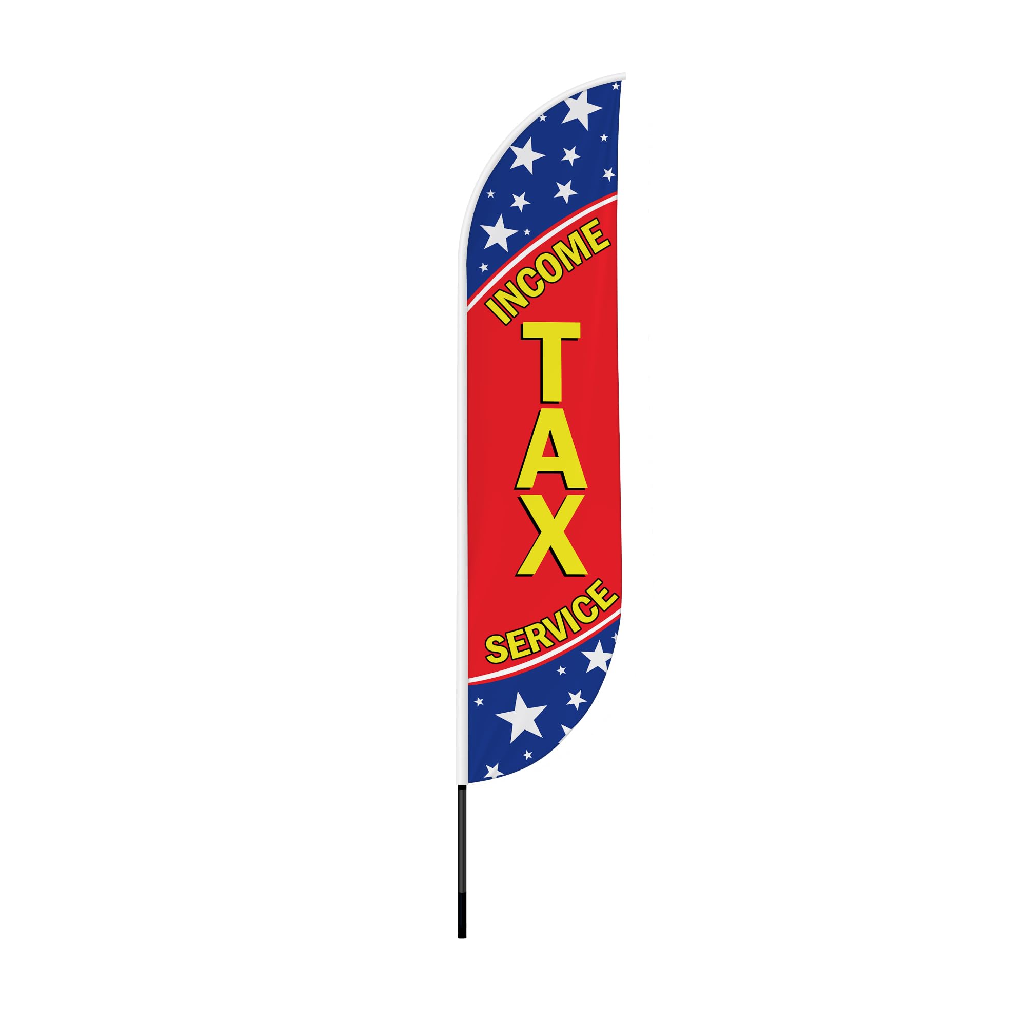 Income Tax Feather Flag(11.5feetX2.5feet) by DreamController | Outdoor Business Advertising Tall Flag | Weather-Resistant Knitted Swooper Flag | Made in USA | HD Print (Flag Only)4