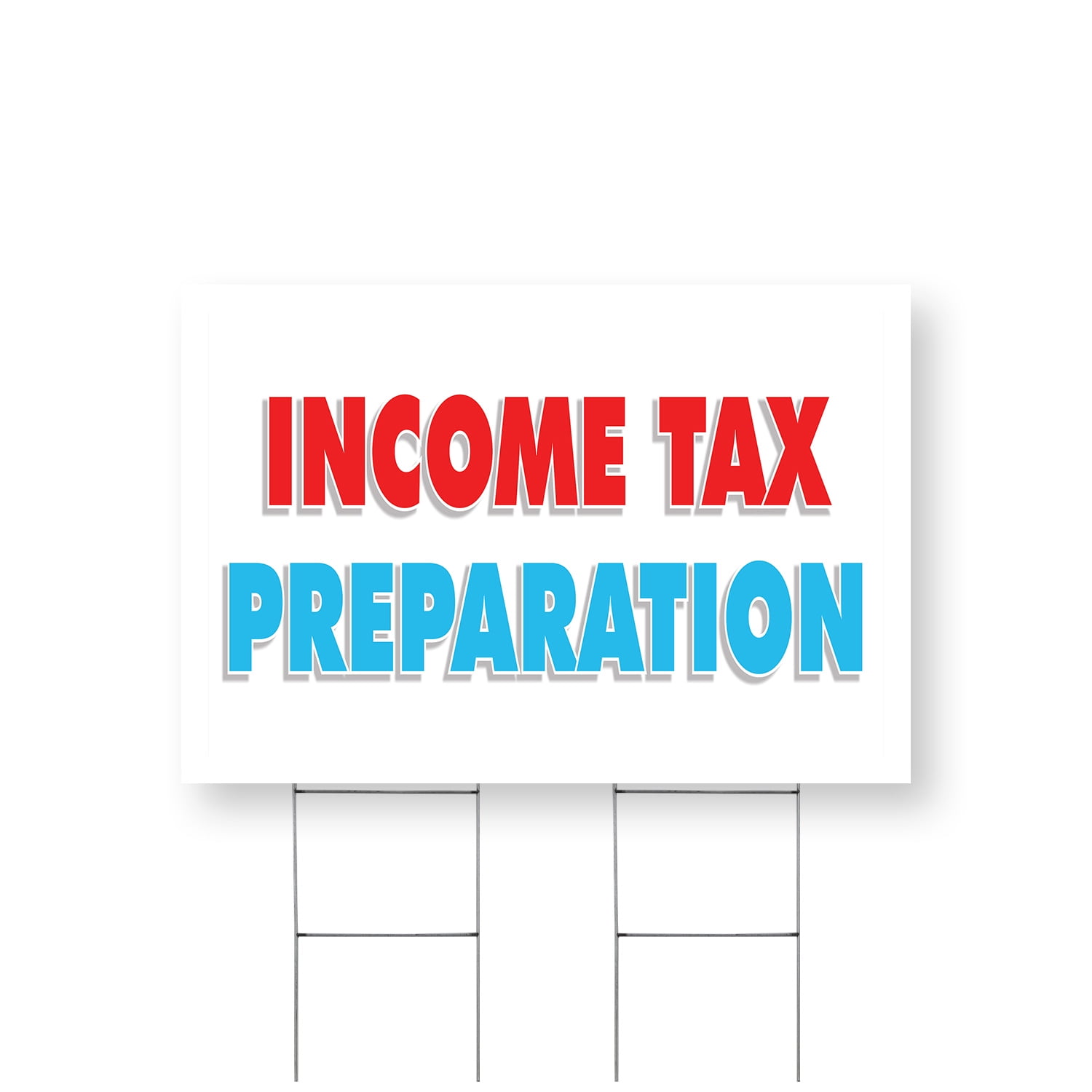 Income Tax Preparation Yard Sign 24 Inch x 36 Inch Double Sided ...