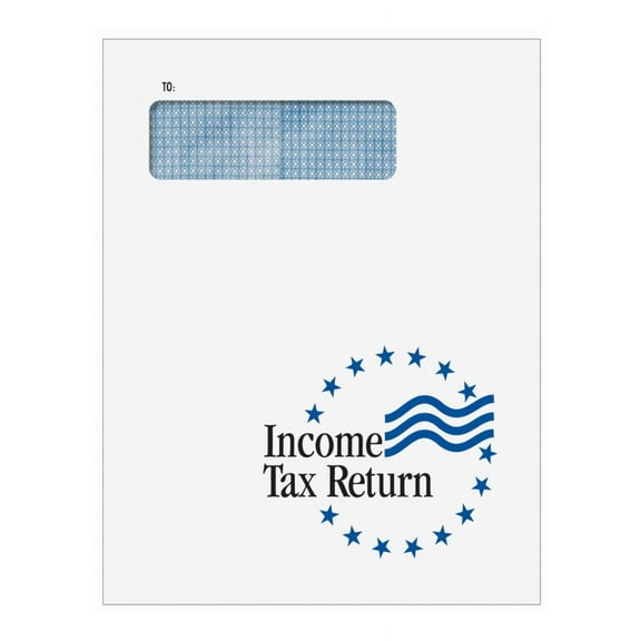 Income Tax Return Window Stars Envelope 9.5" X 11.5" Moisture Seal, 100/Pk