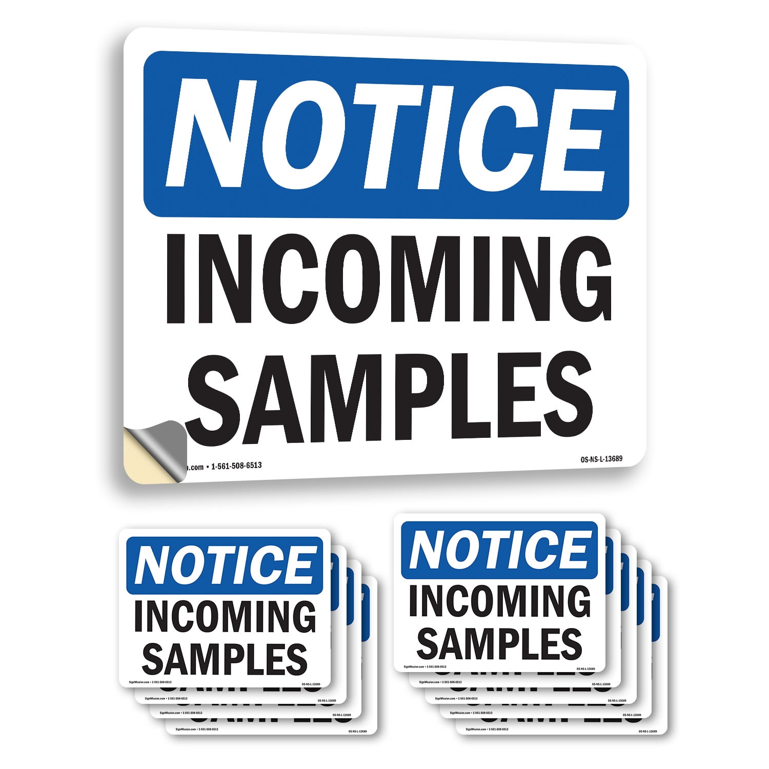 Incoming Samples OSHA Notice Vinyl Decal Label 24 Inch x 18 Inch - 10 ...
