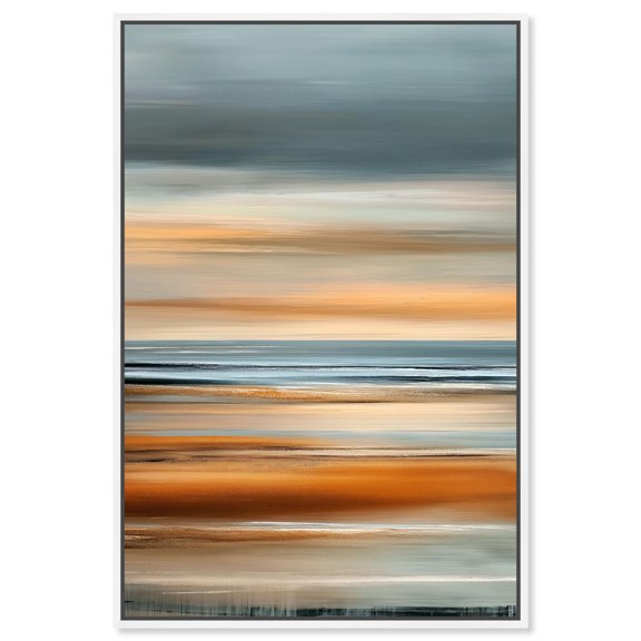 Incoming Tide Canvas Print Living Room Wall Art by Art Remedy, White Frame, 24 x 36