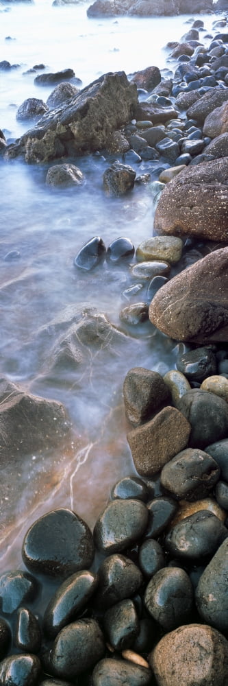 Incoming tide meets a cobblestone strewn beach Las Rocas Beach Baja California Mexico Canvas Art - Panoramic Images (36 x 12)
