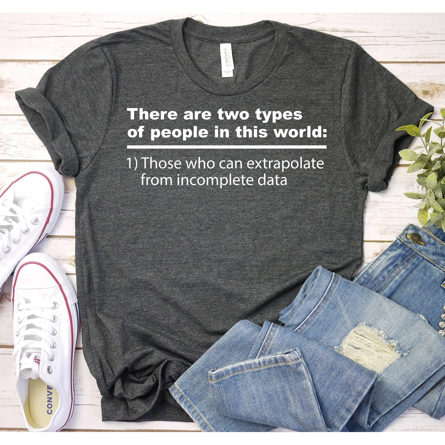 Incomplete Data Extrapolation Math Humor Graphic T-Shirt, White ...