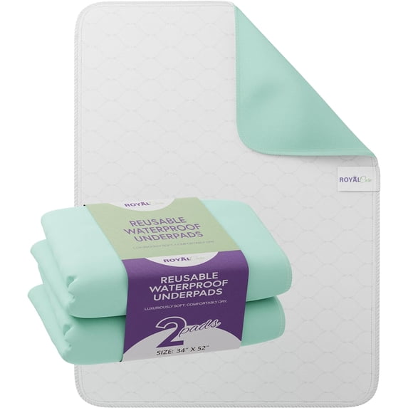 Incontinence Bed Pads - 1 Pack 18” x 24” Reusable Waterproof Mattress Protectors - Highly Absorbent, Machine Washable - for Children, Pets and Seniors - Assorted Colors - Royal Care