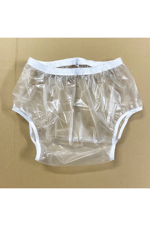 Incontinence Leak-Protection Underpants, Washable Pull-On Cover Pant, Adult Plastic Pants Waterproof Underwear Diaper Cover,Reusable Incontinence Protective Briefs Leakproof Rubber Pants