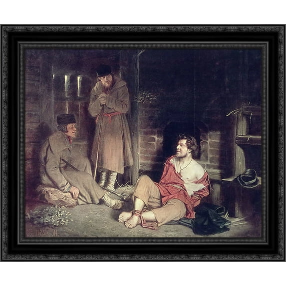 Incorrigible One 24x20 Black Ornate Wood Framed Canvas Art by Perov, Vasily