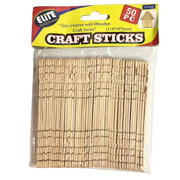 Incraftables 4.5" Natural Color Popsicle Craft Sticks 50 Pack