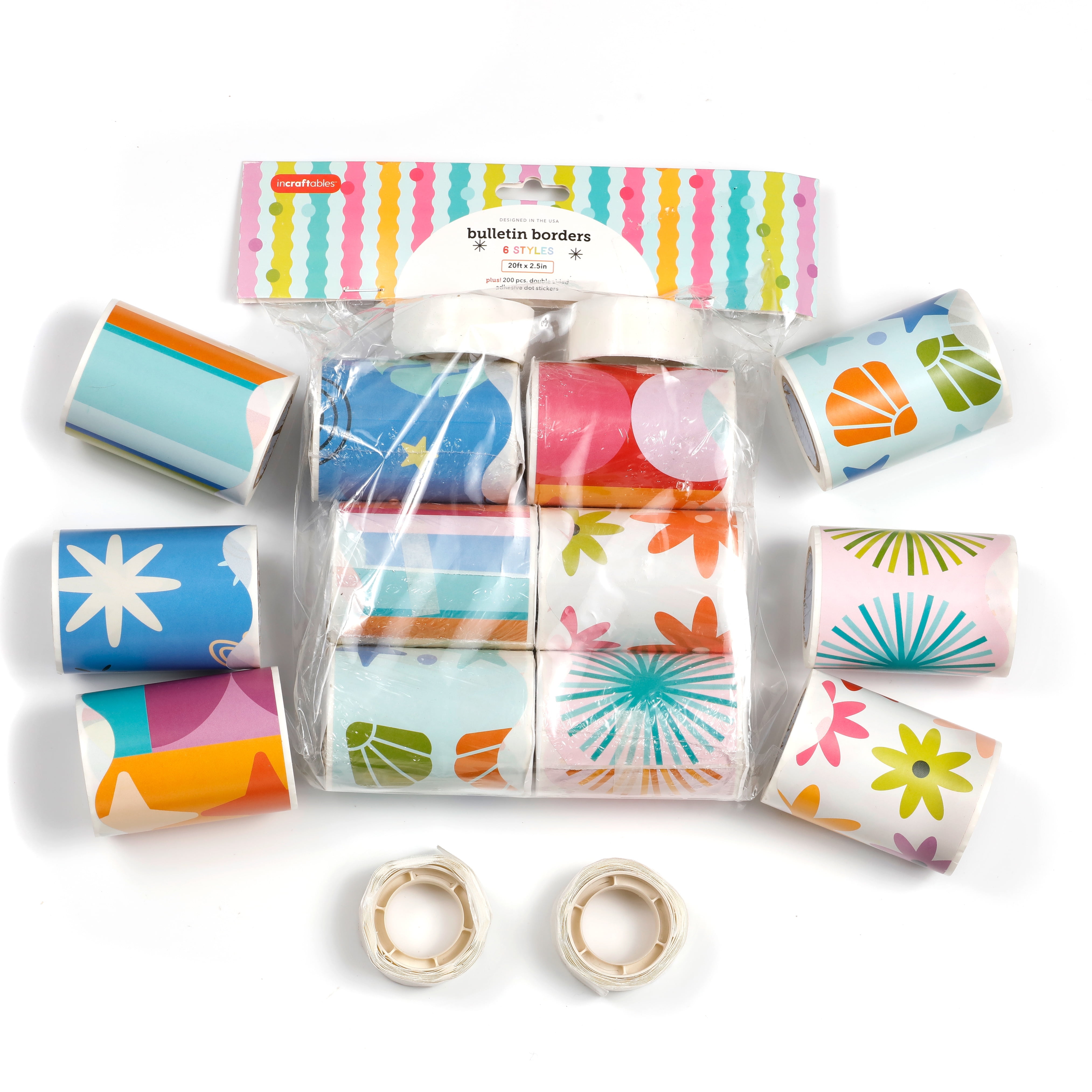 Incraftables Bulletin Board Borders, 6 Rolls (120ft), Scalloped for DIY ...