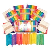 Incraftables Colored Popsicle Sticks for Crafts, DIY Decor, 600pcs, 7 Colors, Large Wood Craft Sticks (4.5”)