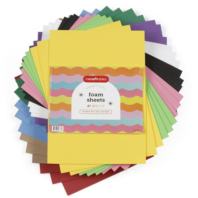 Incraftables Craft Foam Sheet 9x12 Inch (30 Sheets). EVA Foam Paper