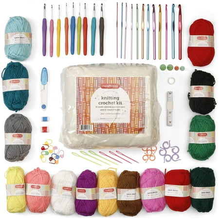 Incraftables Crochet Kit for Beginners – 85 Piece Beginner Crochet Kit for Adults & Kids with Yarn, Hooks, Accessories & Bonus Tote Bag Organizer – Learn to Crochet with Complete Starter Set
