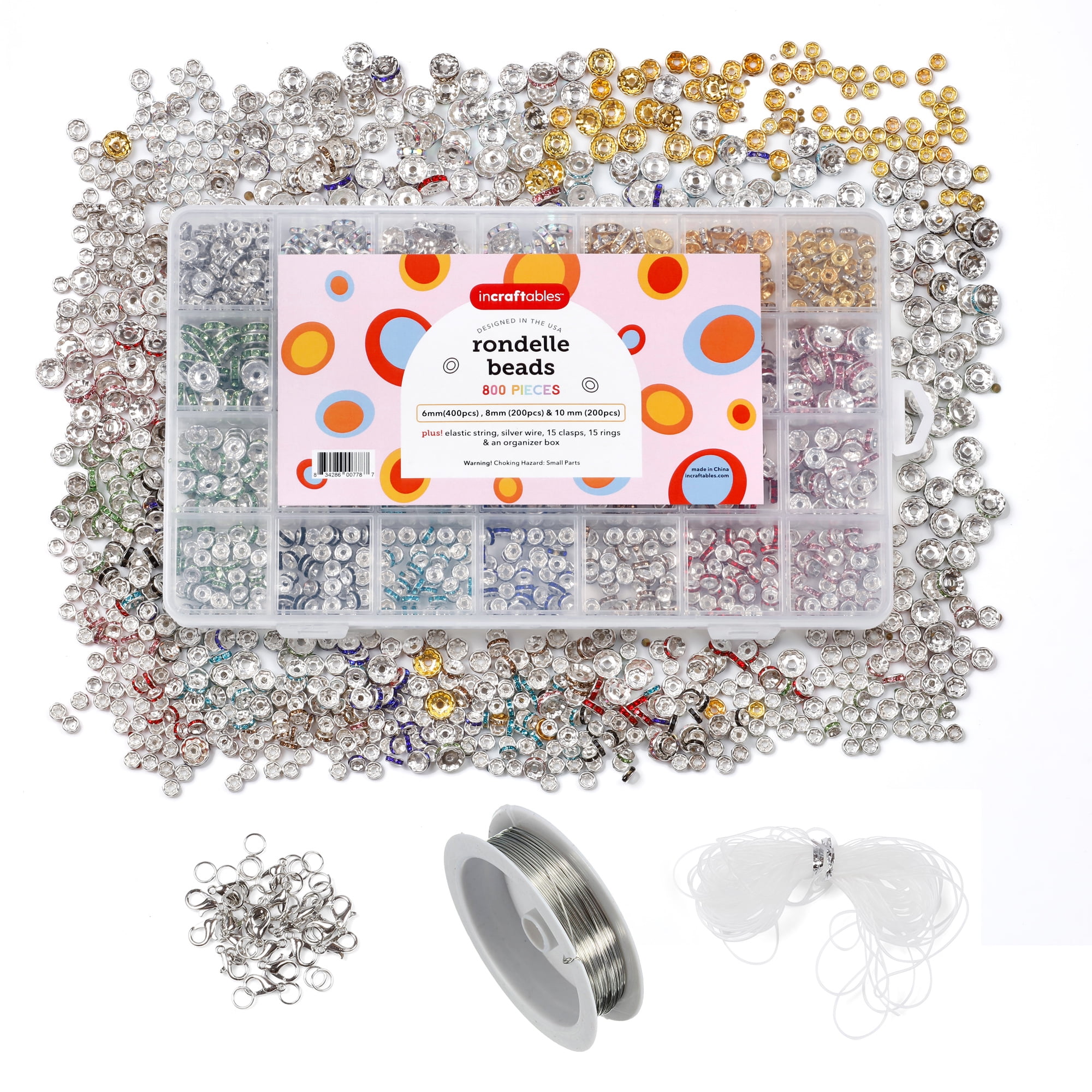 30pcs Jewelry Making Spacers – 10mm Brass Findings With Cubic Zirconia For Bracelets, Necklaces & Earrings